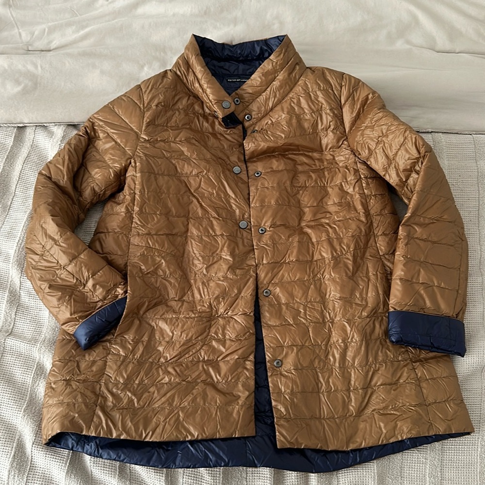 Cotes of London Reversible Down Jacket – Navy & Bronze, Size L